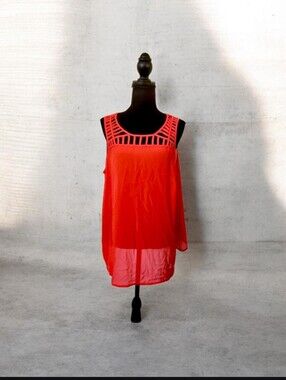 Torrid Vibrant Coral Cutout Tank Top